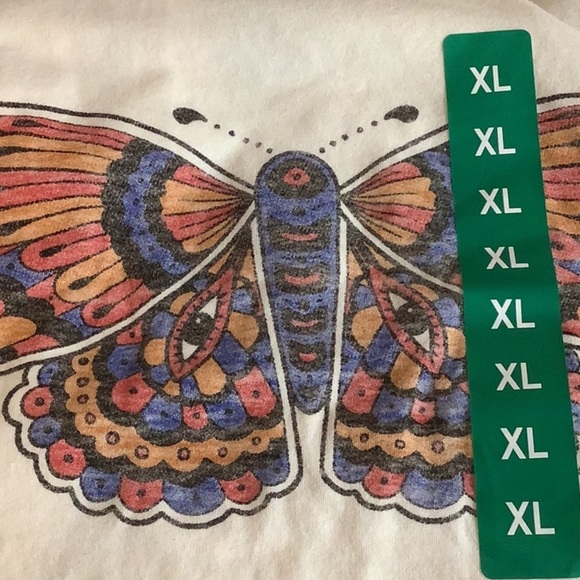 Lucky Brand Size XL Women's Butterfly Graphic T-Shirt, Marshmallow. New - Picture 5 of 8
